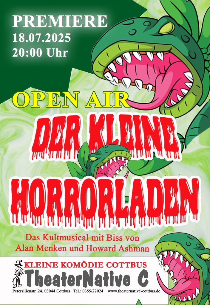 Fensterplakat Horrorladen Premiere Kleine Komödie Cottbus - Theaternative C